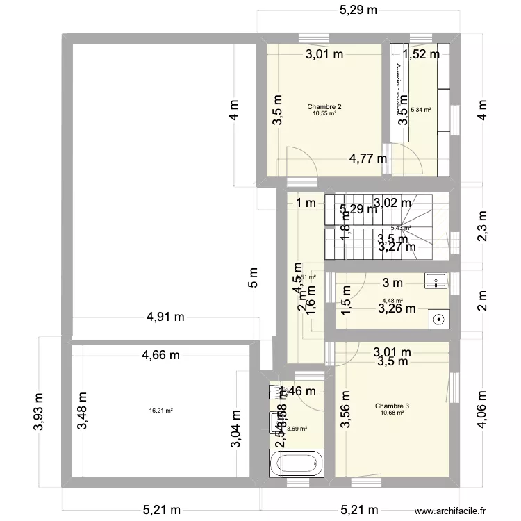 Maison 1er &eacute;tage. Plan de 