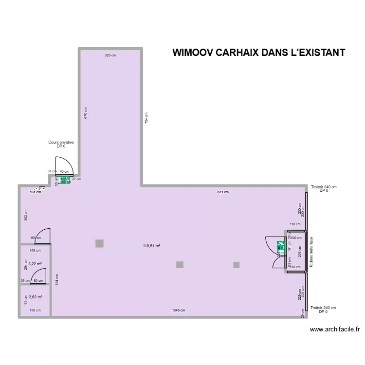WIMOOV CARHAIX AVANT TRAVAUX. Plan de WIMOOV CARHAIX AVANT TRAVAUX. Plan de