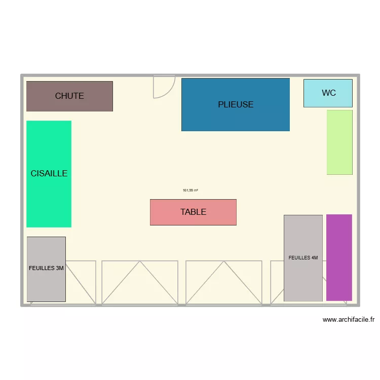 Atelier Version Pierre. Plan de 1 pièce et 162 m²