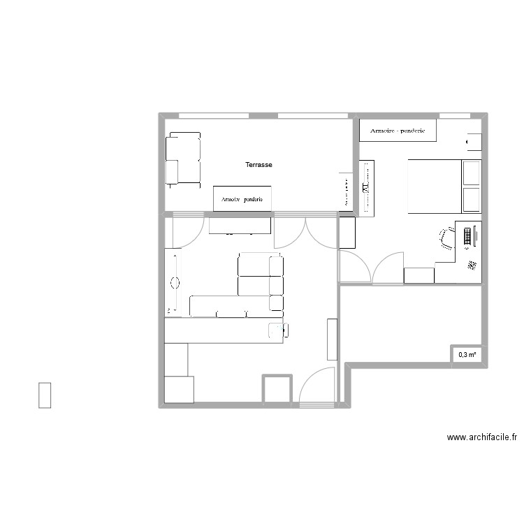 Cardamone JP2. Plan de 6 pièces et 54 m2