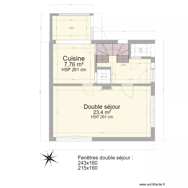 Plan avec dimensions RDC. Plan de Plan avec dimensions RDC. Plan de