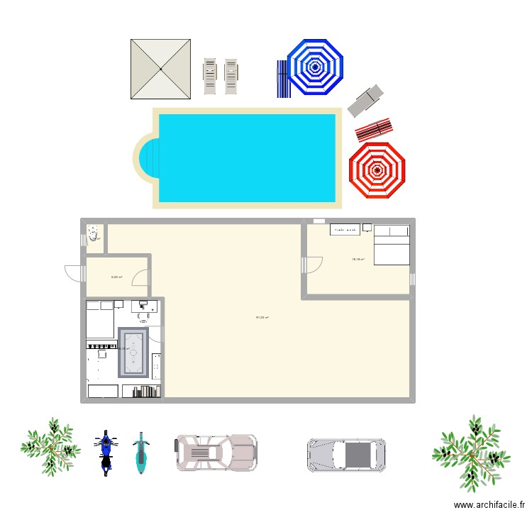 maison de luxe. Plan de 5 pièces et 135 m2