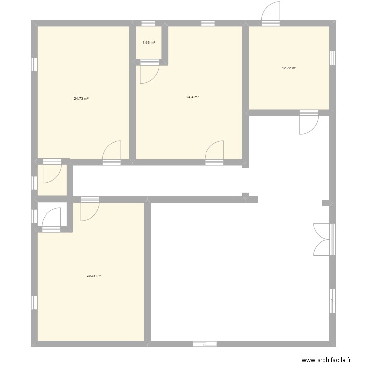 Anicet 3 chambre. Plan de 5 pièces et 89 m2