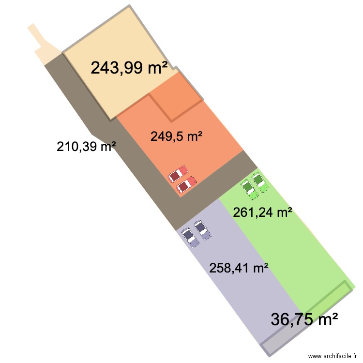 puget ville. Plan de 2 pièces et 281 m2
