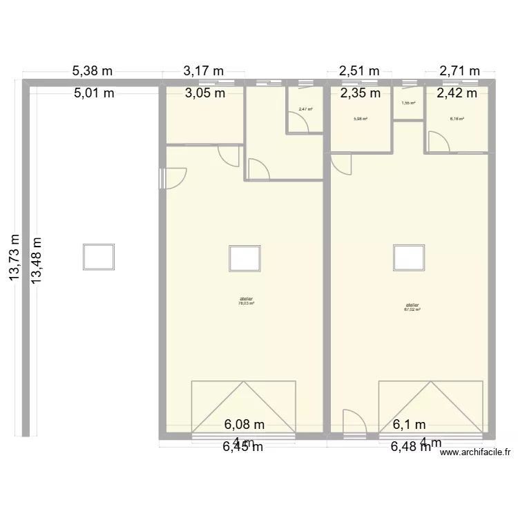 plan bâtiment. Plan de 6 et 161 m² plan bâtiment. Plan de 6 et 161 m²