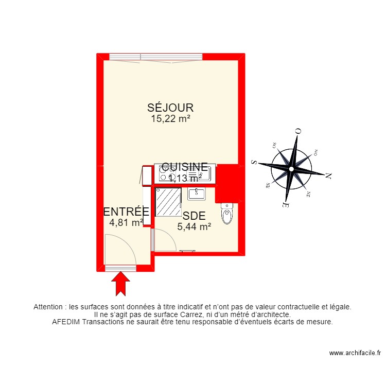 BI 15648 - . Plan de 6 pièces et 40 m2
