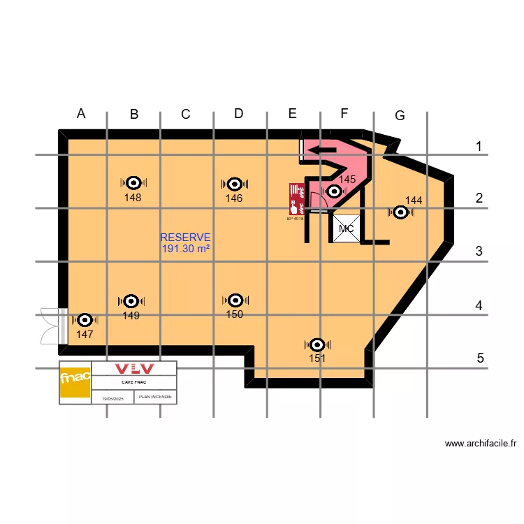 CAVE FNAC. Plan de 