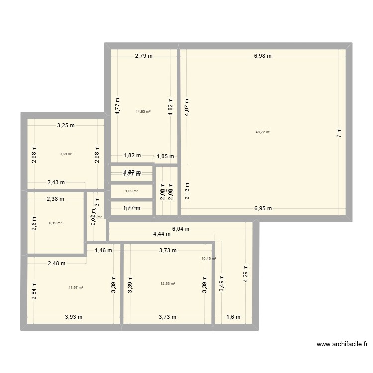maison initiale. Plan de 0 pièce et 0 m2