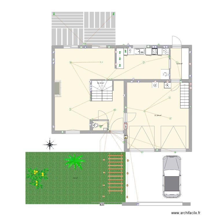 Maison Cormeilles-RDC-AC ExtérieurV4. Plan de 4 pièces et 91 m2