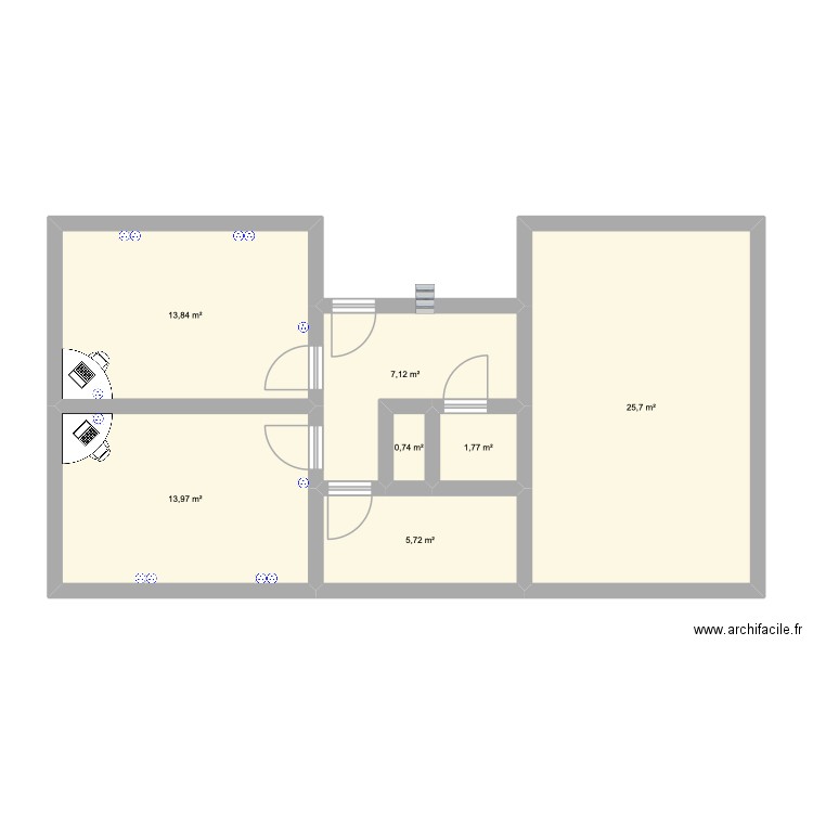 AF - PLAN. Plan de 7 pièces et 69 m2