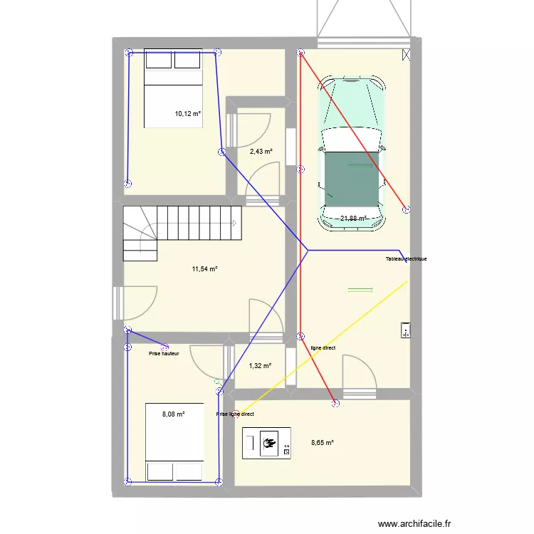 Sous sol chacha circuit prise 2. Plan de 