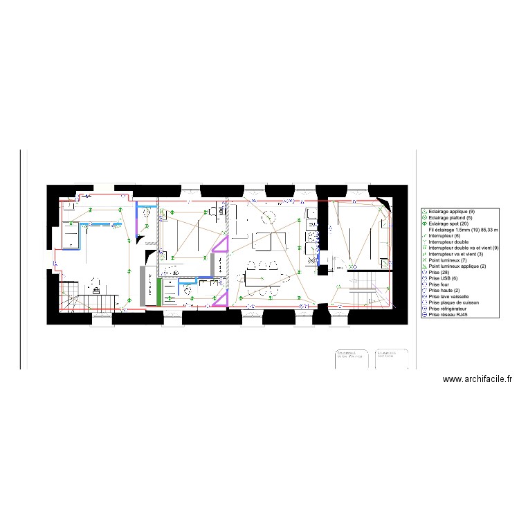 Montévrain aménagement R+1 électrique. Plan de 0 pièce et 0 m2