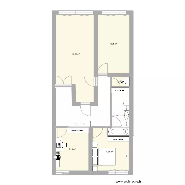 PLAN POUR VENTE. Plan de 5  et 51 m²
