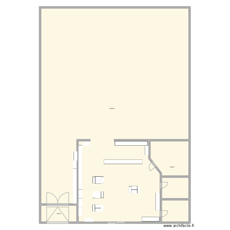 Agence 1101. Plan de 3 pièces et 568 m2