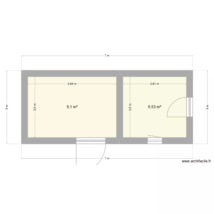 abris anes. Plan de 2 pièces et 16 m² abris anes. Plan de 2 pièces et 16 m²
