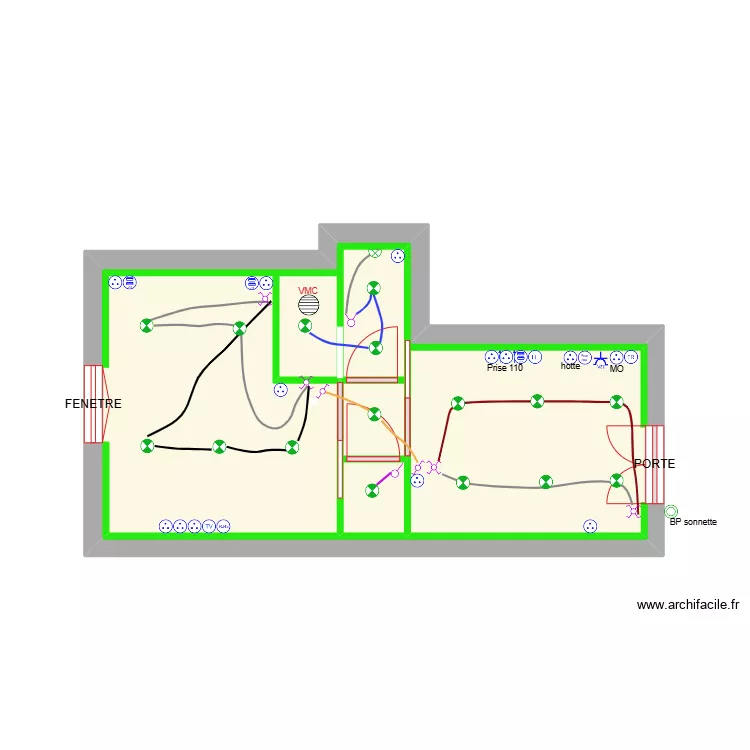 Appart 2 Electricite. Plan de 