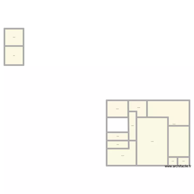 maison 1. Plan de 12  et 258 m²
