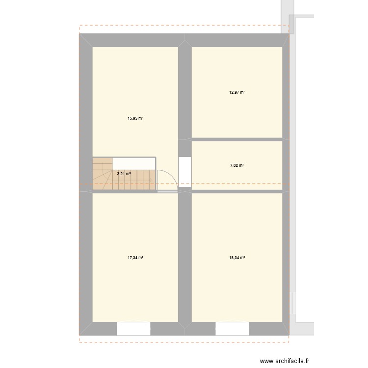 rez de chaussée actuel. Plan de 14 pièces et 279 m2