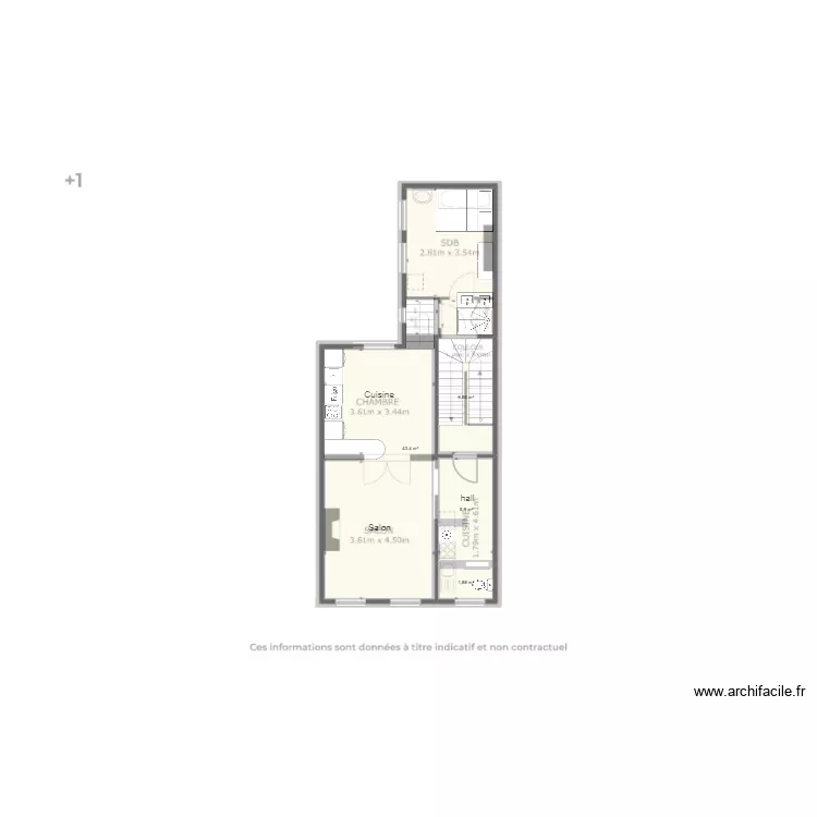 1er et deuxi&egrave;me. Plan de 4  et 58 m²