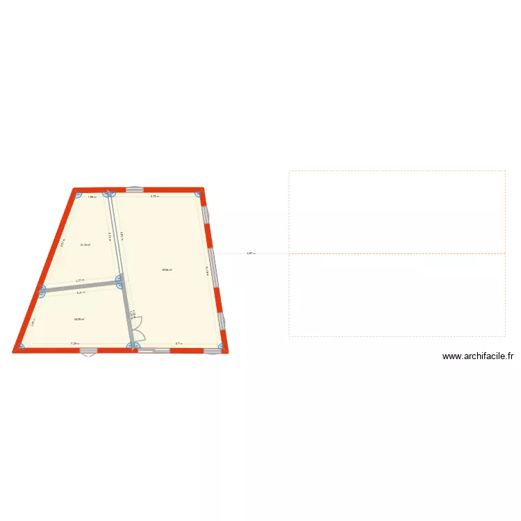 Hangar Base. Plan de 3  et 103 m²