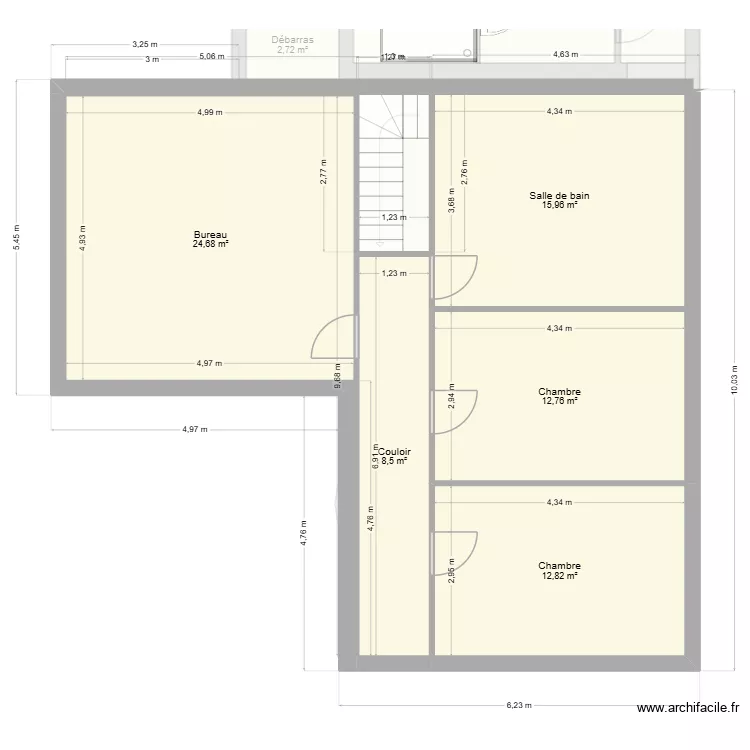 LA GOBERIE  PROJET. Plan de 13  et 244 m²
