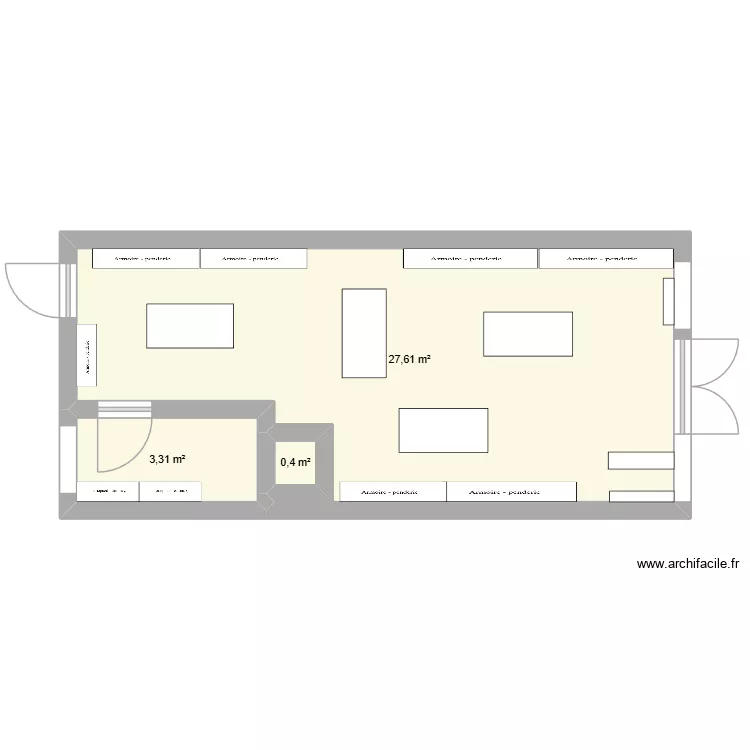 plan 2. Plan de 3  et 31 m²