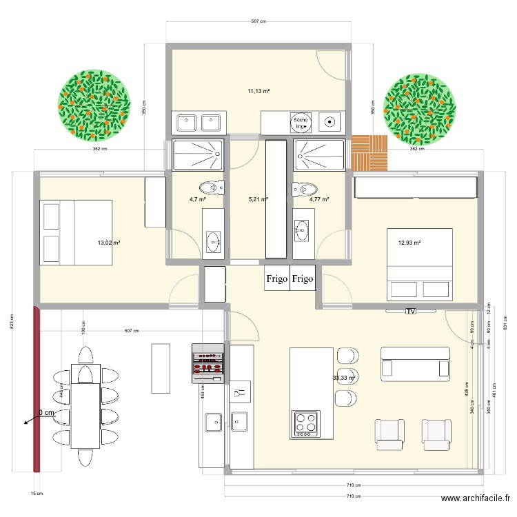 Reserva5. Plan de 7 pièces et 85 m2