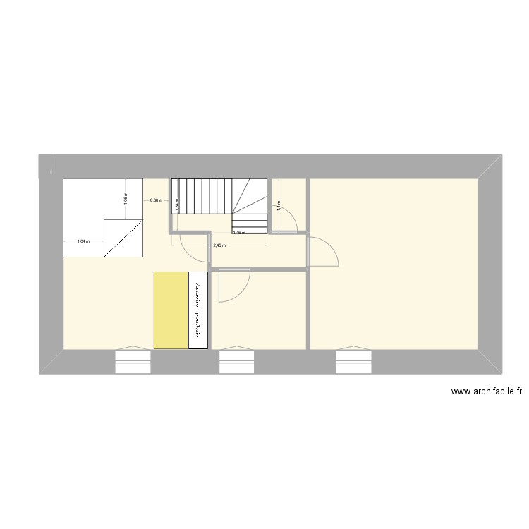 tranche 2_ etage_prov. Plan de 1 pièce et 47 m2