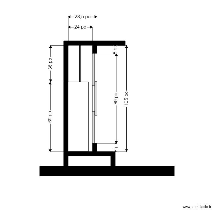St-Pierre invité 2. Plan de 2 pièces et 2 m2