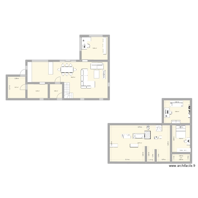 plan3. Plan de 9 pièces et 153 m2