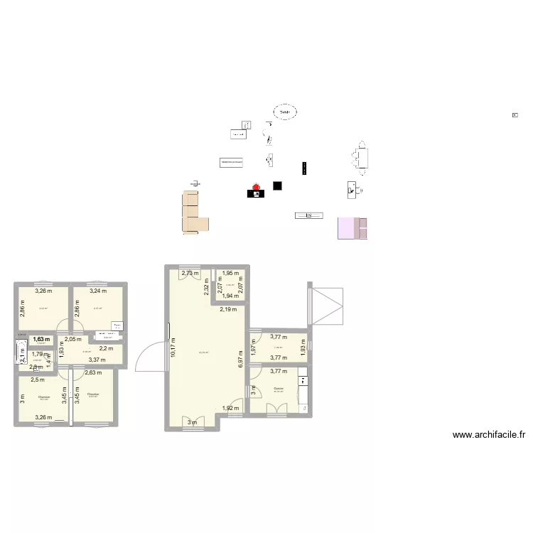 Maison Merignac. Plan de 