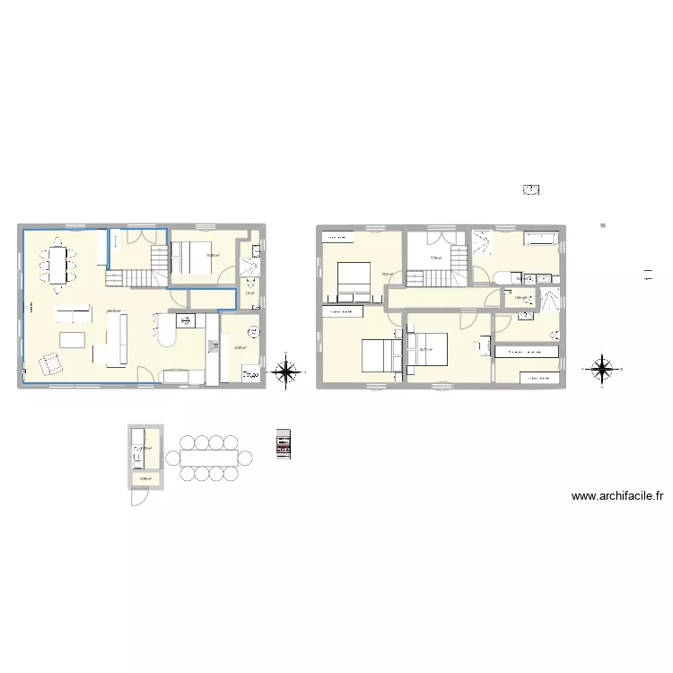 12/8 rdc 1 er etage  96m2. Plan de 
