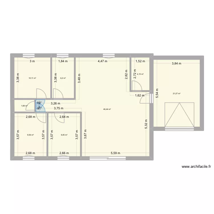 VILLAS2. Plan de 8  et 109 m²