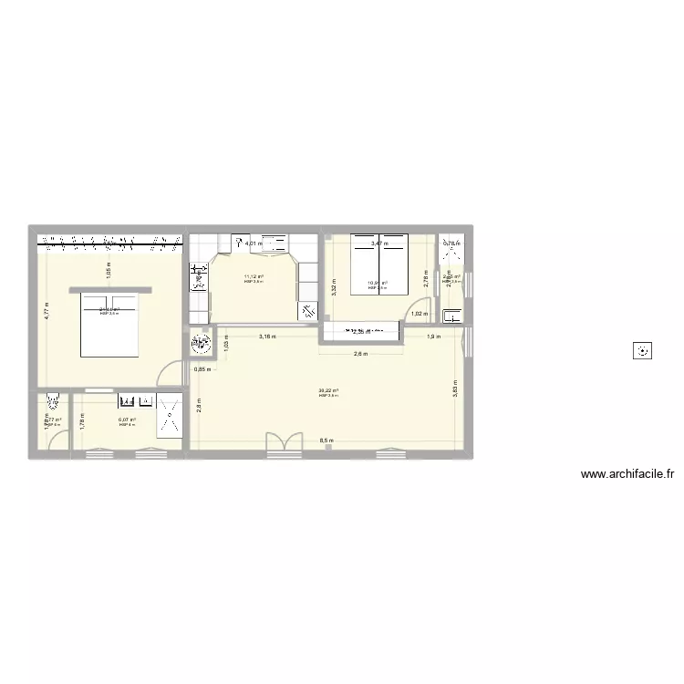 LEBBOS_Appt V1_D&eacute;tail. Plan de 8  et 84 m²