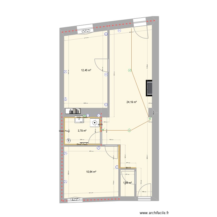 maison ELEC. Plan de 5 pièces et 53 m2