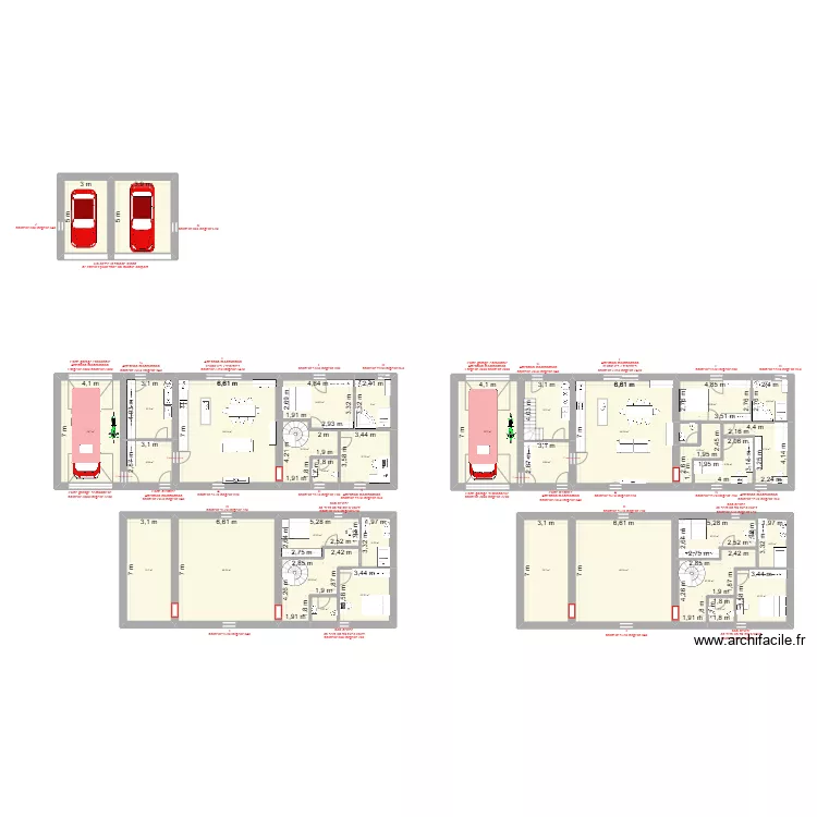 maison lign&eacute;. Plan de 