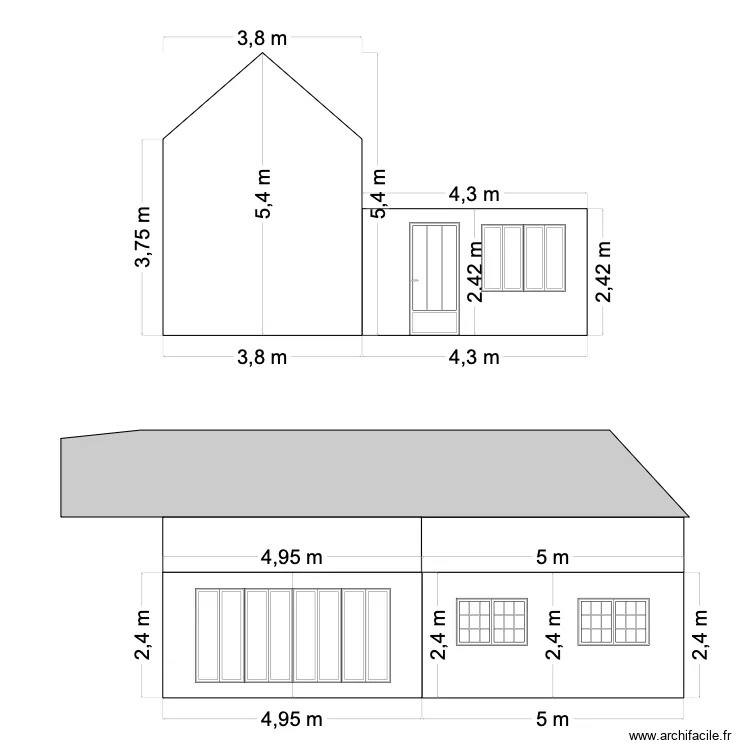 Plan des fa&ccedil;ades 02. Plan de 