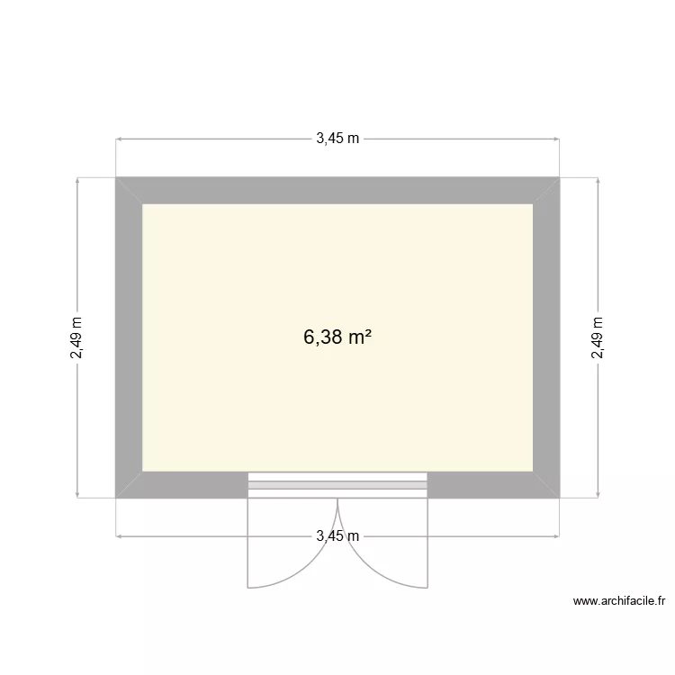 Plan 2 Sol Abri de jardin. Plan de 1  et 6 m²
