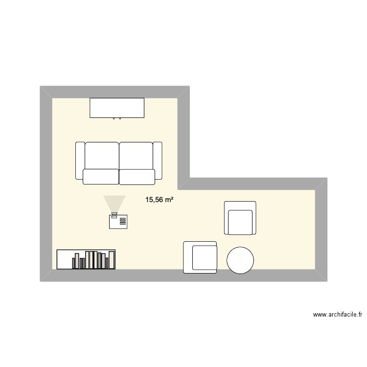 Casa. Plan de 1 pièce et 16 m2
