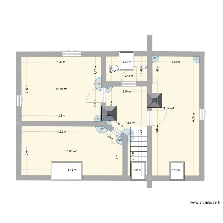 maison_hipsheim_base. Plan de 4 pièces et 56 m2