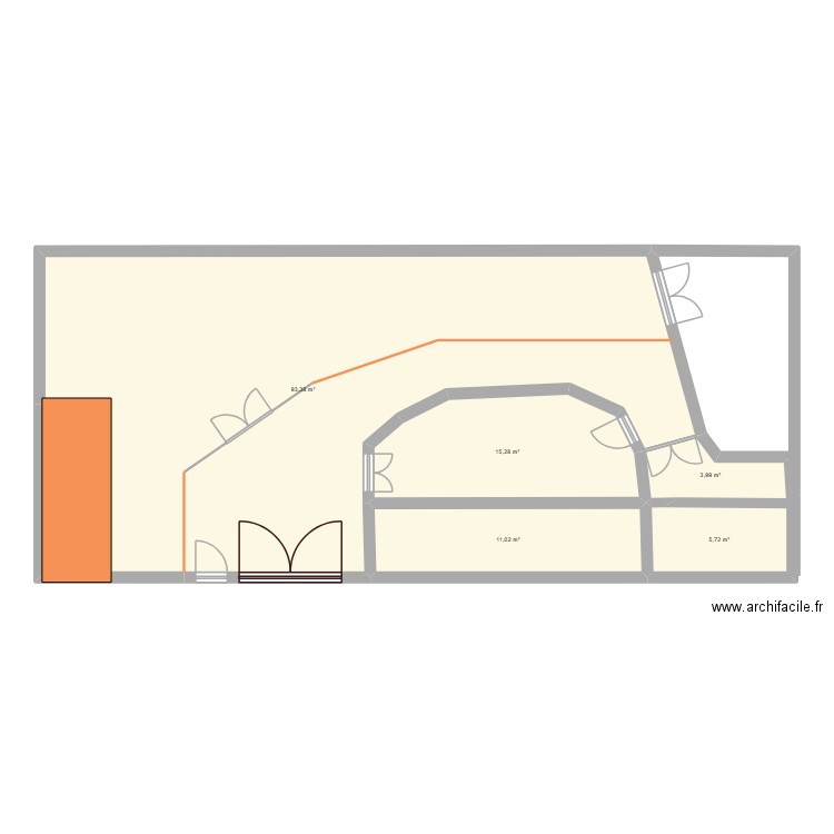 sainte-même. Plan de 5 pièces et 129 m2