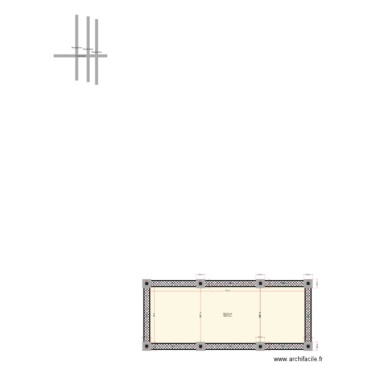 PLAN SYMPH FONDATION. Plan de 1 pièce et 40 m2