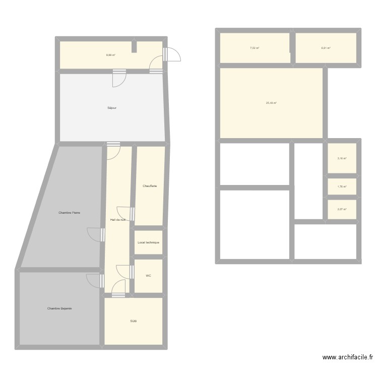 appartement 01. Plan de 15 pièces et 165 m2
