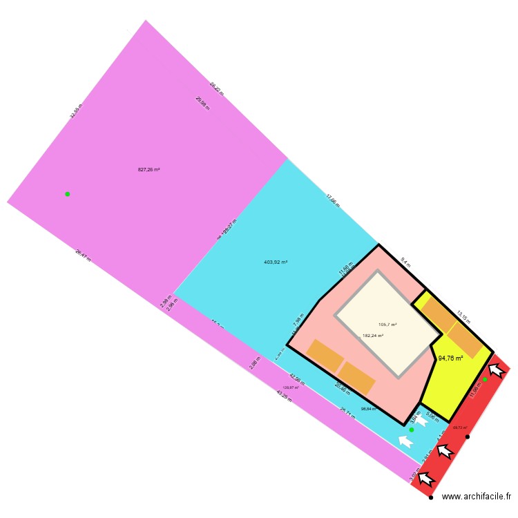 Plan Sete bonnes surfaces V2. Plan de 3 pièces et 499 m2