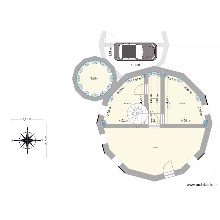Bunk. Plan de 8  et 112 m²