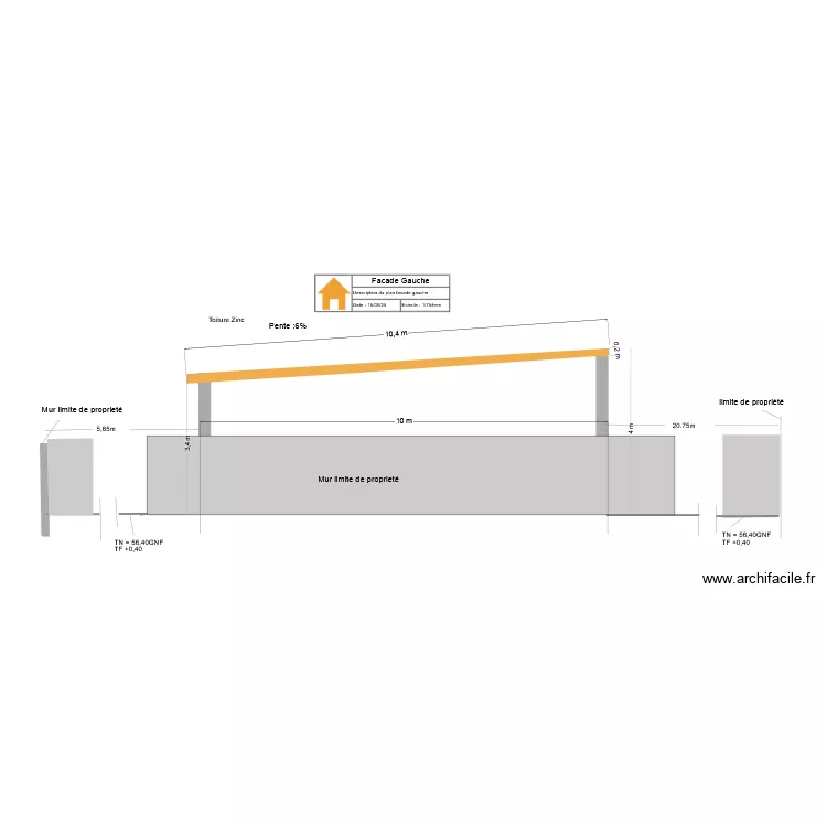 facade arriere. Plan de 
