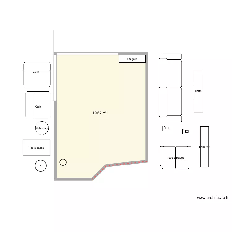 Salon. Plan de 