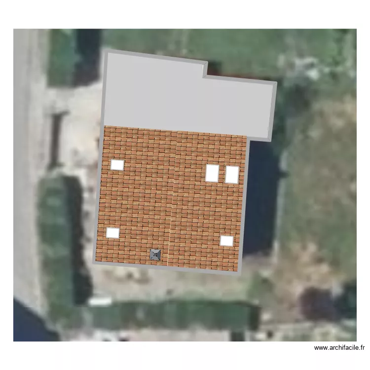 Vue de haut apr&egrave;s travaux. Plan de 