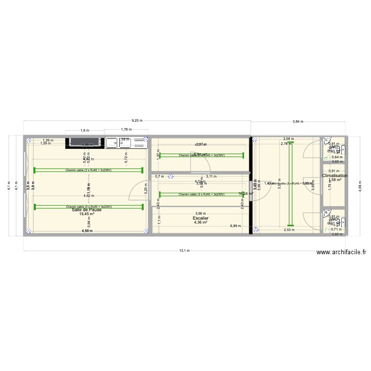 NAMUR LPT. Plan de 13 pièces et 153 m2