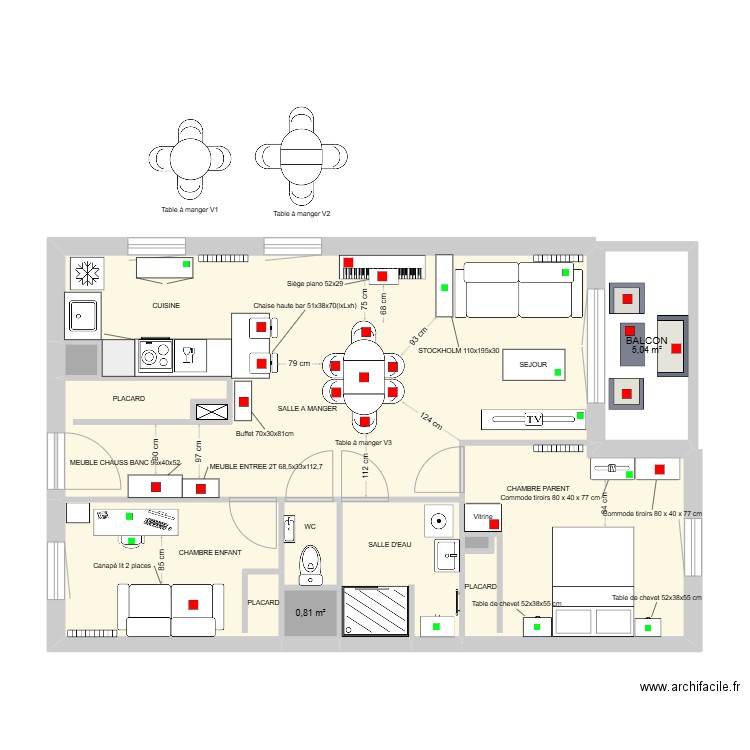 MON APPARTEMENT. Plan de 10 pièces et 71 m2